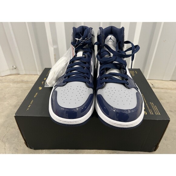 New Nike Jordan 1 Retro High Golf Shoes Patent Midnight Navy DQ0660-100 Sz 9 main image 4